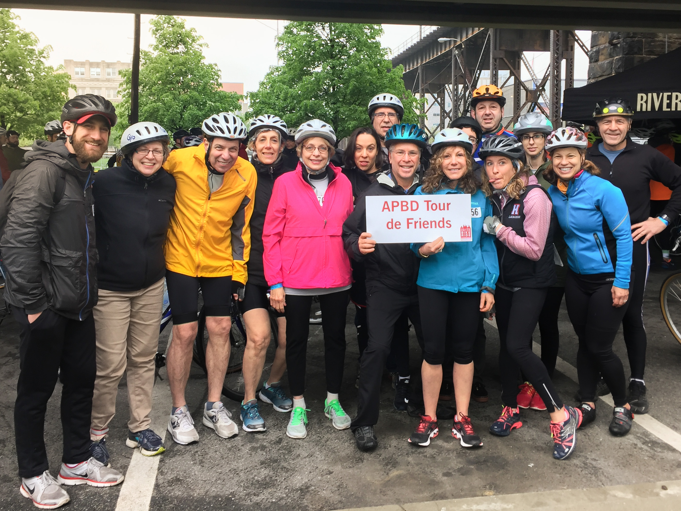 Photo of participants in the APBD Tour de Friends UPenn Million Dollar Bike Ride for rare disease research