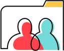 Stylized "View CZI's Grants Database" icon of two people within the outline of a file folder.