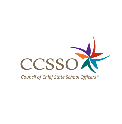 Council of Chief State School Officers (CCSSO) logo, with brown text, and a multi-colored swirl icon at right (CZI Education Resource Library).