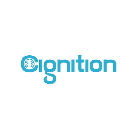 Cignition logo, with large cyan text, and a stylized brain and circuitry icon inside the letter "C" (CZI Education Resource Library).