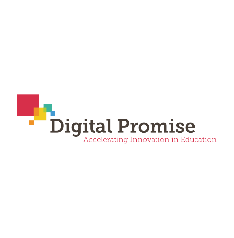 Digital Promise logo, with brown and red text, and multi-colored squares at top left (CZI Education Resource Library).