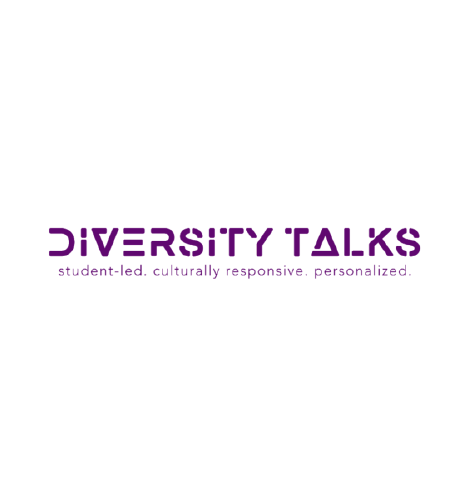 Diversity Talks logo, with violet text and the phrase "student-led. culturally responsive. personalized." beneath (CZI Education Resource Library).