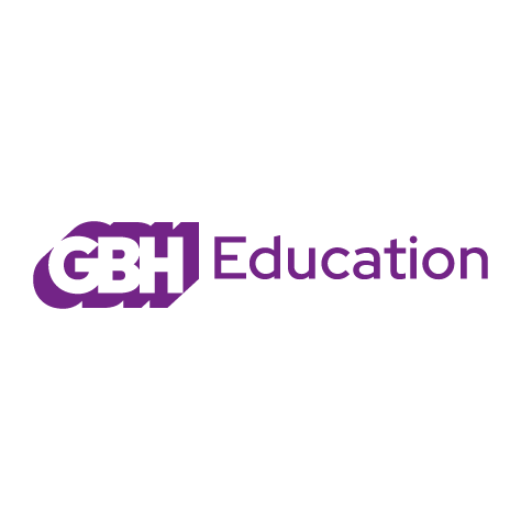 GBH Education logo, in purple text, with the letters "GBH" in white with an extruded purple border (CZI Education Resource Library).