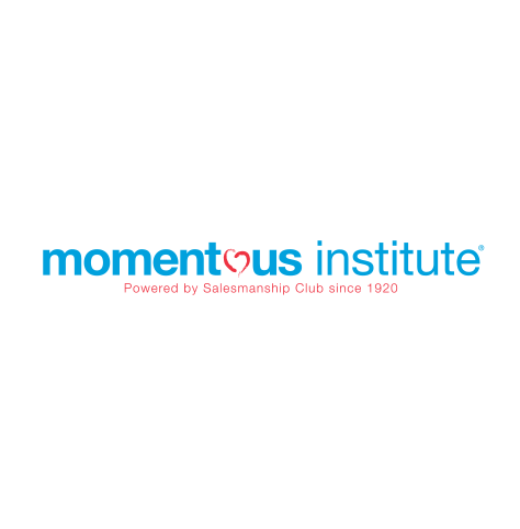 Momentous Institute logo with blue and red text, a heart as the second "o" in "momentous", and "Powered by Salesmanship Club since 1920" below (CZI Education Resource Library).