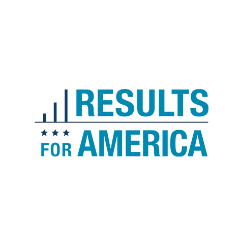 Results for America logo, with cyan text separated by a horizontal line, and an icon of three ascending vertical bars over three stars at left (CZI Education Resource Library).