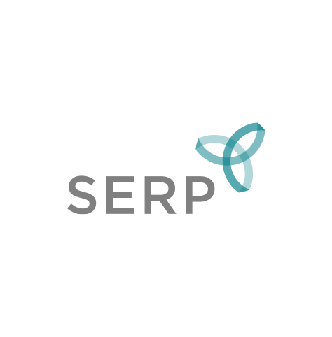 SERP Institute logo, with gray text and teal trinity knot icon at right (CZI Education Resource Library).