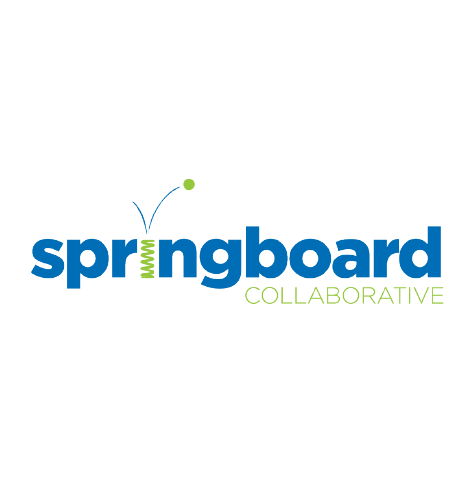 Springboard Collaborative logo, with blue and green text, and the letter "i" in the shape of a spring with a green dot bouncing off of it (CZI Education Resource Library).