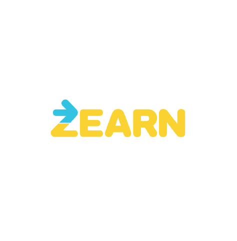 Zearn logo, in yellow text, with a right-pointing cyan arrow as the top half of the letter "Z" (CZI Education Resource Library).