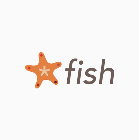 Starfish logo, with a stylized orange starfish on the left, and the word "fish" on the right.