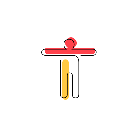 Stylized CZI "Individual" capacity building approach icon of a person with outstretched arms.