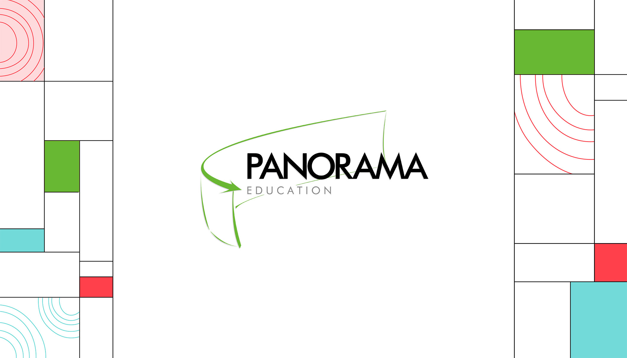 Text that says Panorama Education with a curved green accent lines