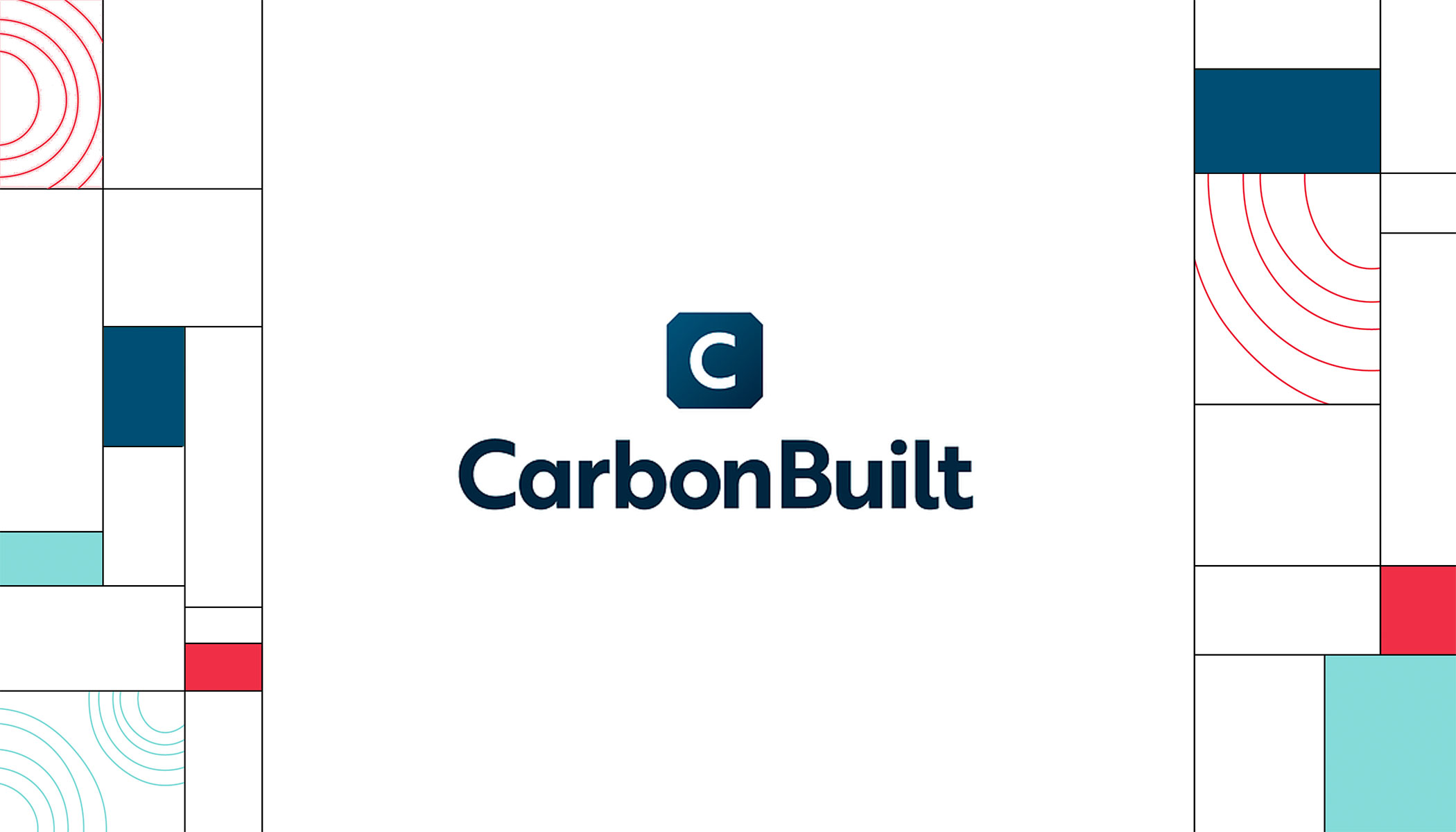 Text that says CarbonBuilt with a blue box containing the capital letter C in white text