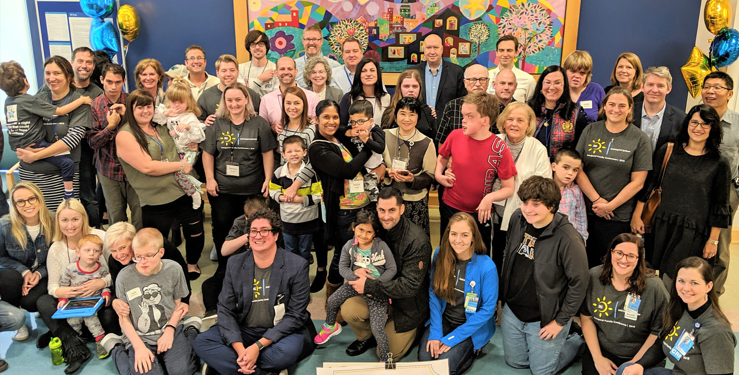 Families gathered for a group photo at the SKS Family Conference in 2019.