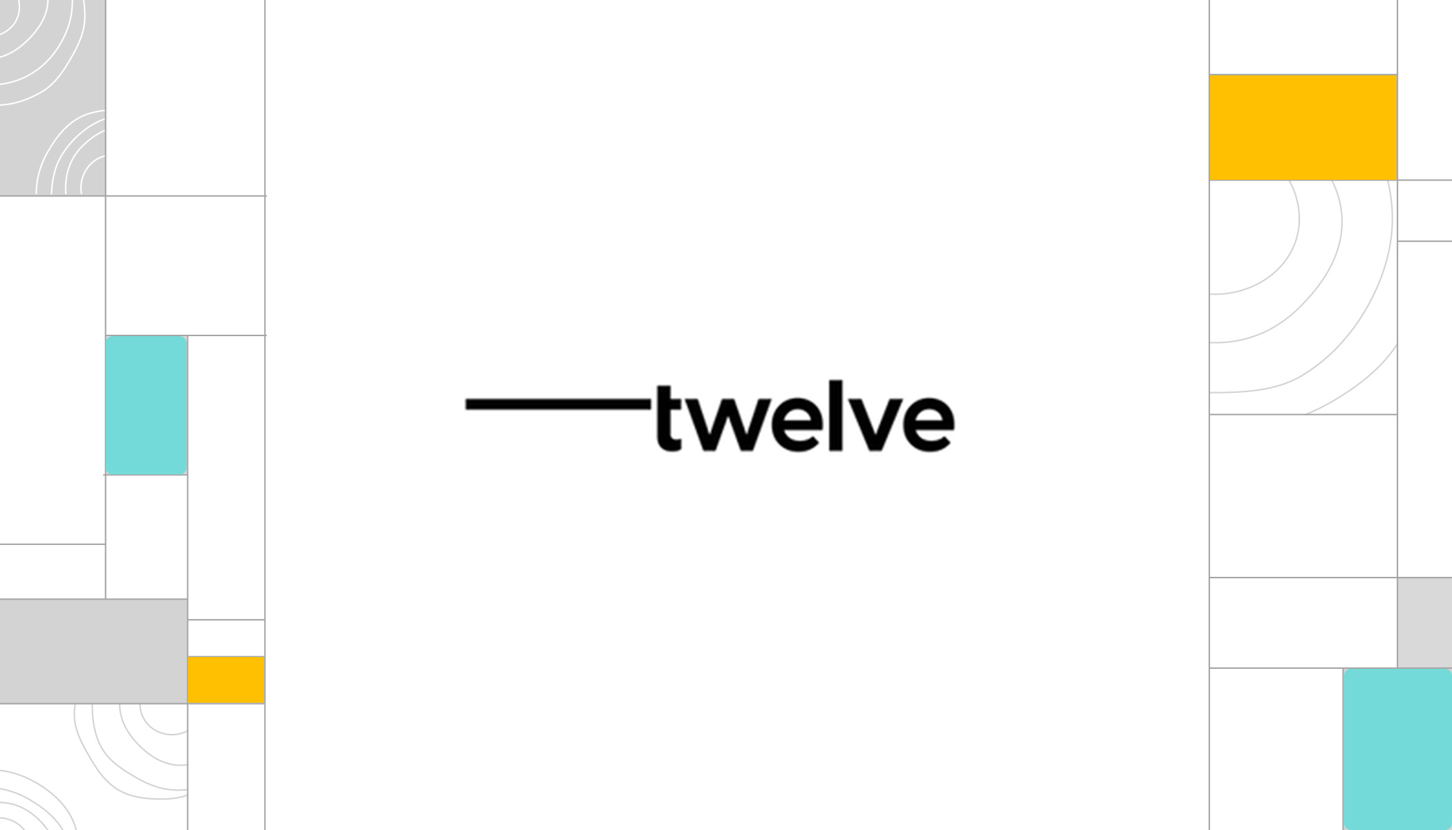 Text that says Twelve with a straight line coming off to the left of the top of the letter