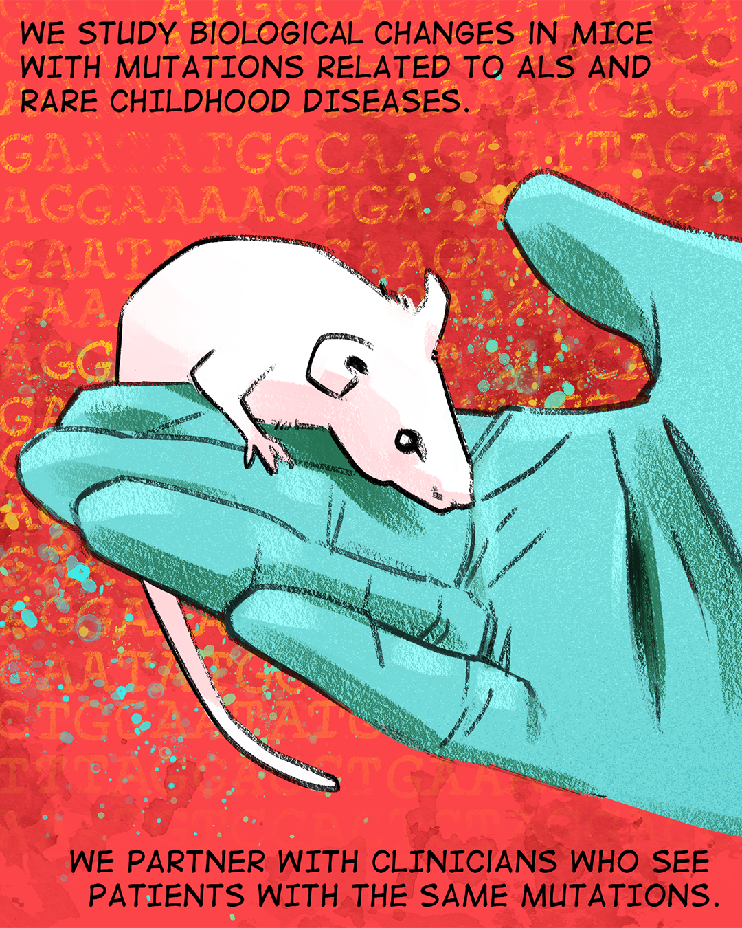 Illustration of a gloved hand holding a mouse