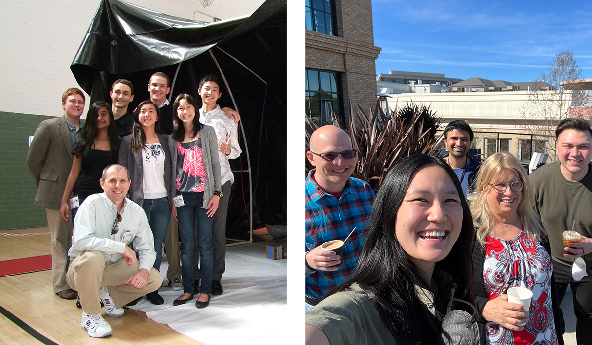 Side-by-side group photos including Allison Doami smiling.